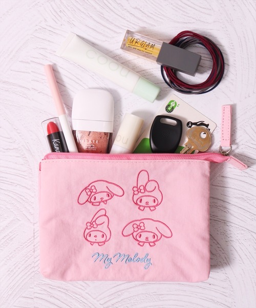 sanrio（サンリオ） ポーチ (ACT)「sanrio」フェイス 刺繍 ナイロン 3