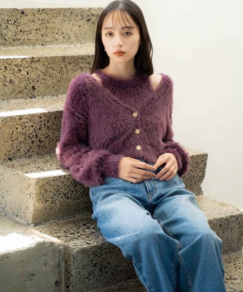 今季・完売◇Noela◇シャギーアンサンブル NOELA（ノエラ） カーディガン シャギーアンサンブル レディース