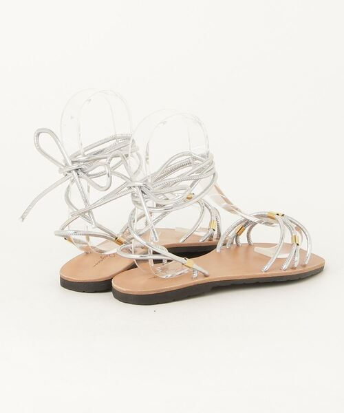 「JUGLANS」 「Pagano」フラットサンダル 36 シルバー レディース_画像2