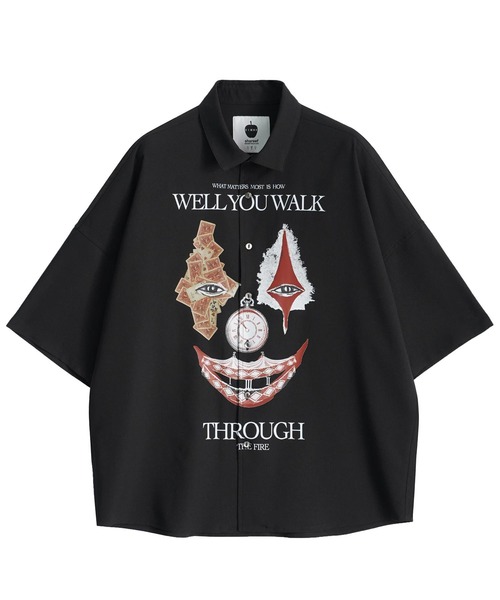 「SHAREEF」 半袖シャツ 2 ブラック メンズ_画像2