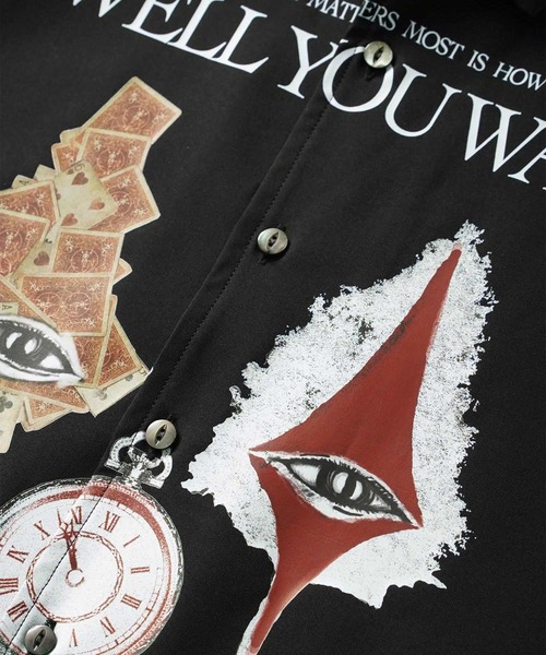 「SHAREEF」 半袖シャツ 2 ブラック メンズ_画像4