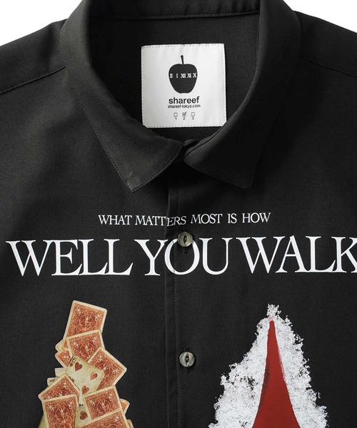 「SHAREEF」 半袖シャツ 2 ブラック メンズ_画像5