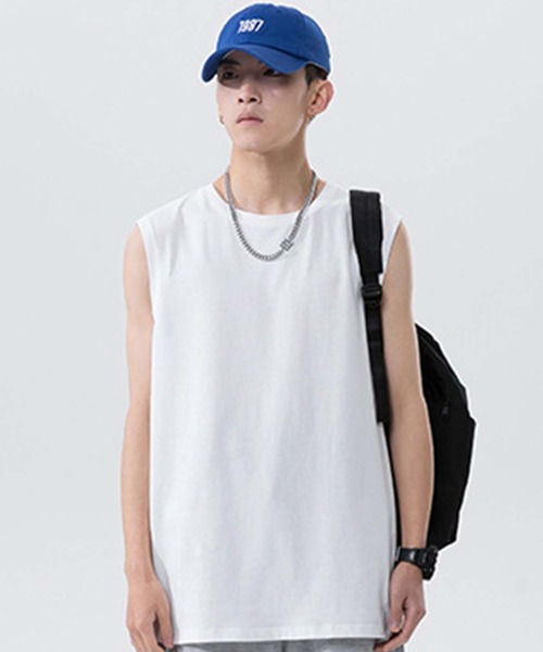 「WESTSEA」 ノースリーブトップス L ブラック メンズ_画像4