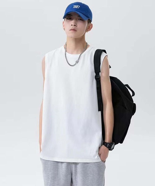 「WESTSEA」 ノースリーブトップス L ブラック メンズ_画像7