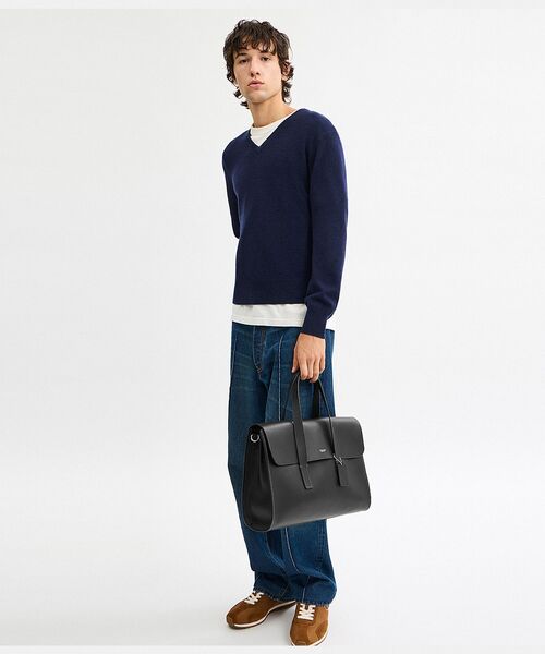 COACH ビジネスバッグ　ネイビー 最終今だけ値引き！COACH ネイビー レザー ビジネスバッグ