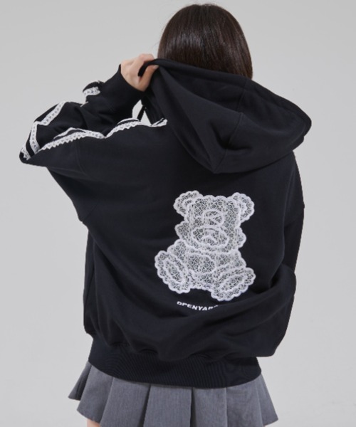 OY パーカー 「OY/オーワイ」LACE DOLLY HOODIE ZIP UP/レース