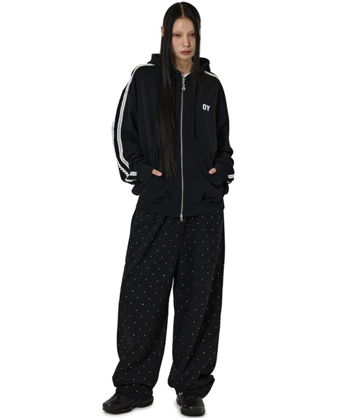 OY/オーワイ ハートオードリー クロップド丈 ジップアップパーカー OY ハートオードリー クロップド丈 ジップアップパーカー ブラック OY