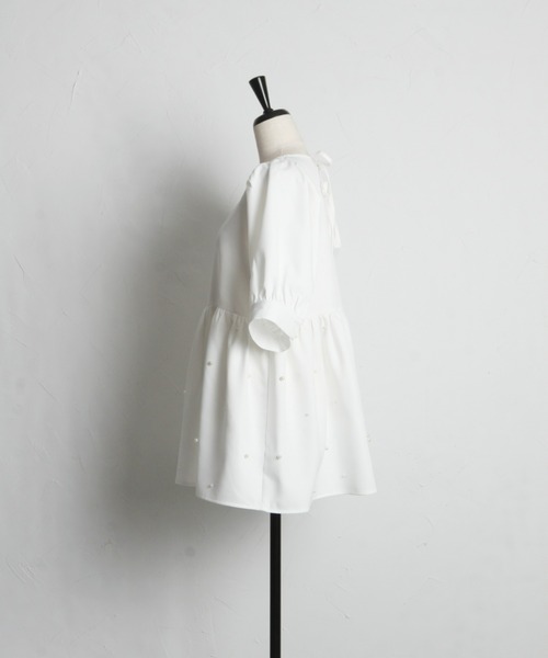 「&. NOSTALGIA」 半袖ブラウス M オフホワイト レディース_画像4