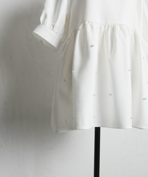 「&. NOSTALGIA」 半袖ブラウス M オフホワイト レディース_画像9