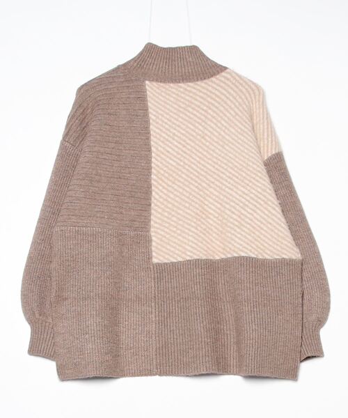 ニット セーター シャギージャガード切替ハイネックニット レディース | FUNALIVE | 18