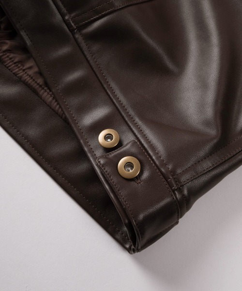 ブルゾン アウター 「72」PUレザー/フェイクスウェード トラッカー