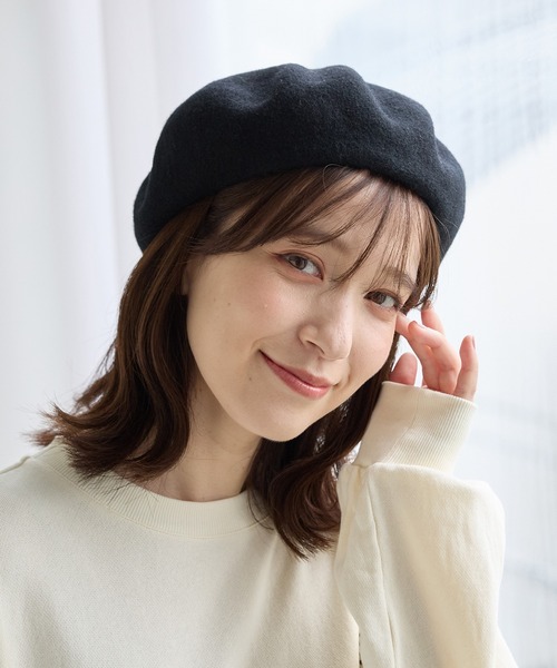 Honeys（ハニーズ） 帽子 ベレー帽 ウール混ベレー帽 レディース
