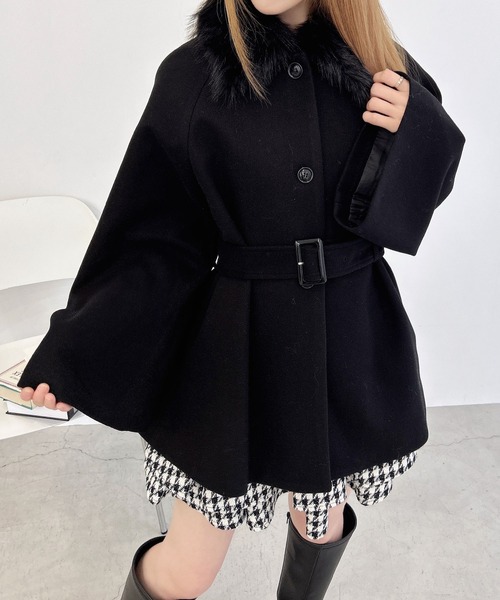 未使用　epine ケープコート　ブラック epine ケープコート 黒