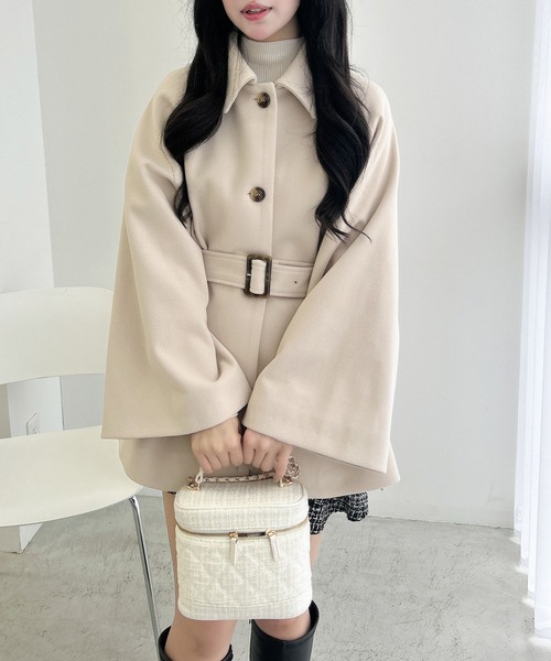 INGNI（イング） コート アウター エコファー取り外しケープライク