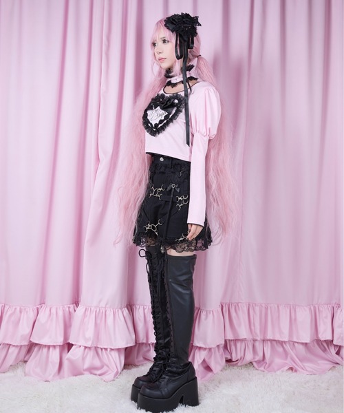 AVENCHUMU tシャツ Love heart's cake angel choker t-shirt