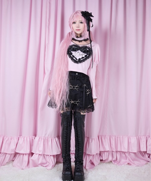 AVENCHUMU tシャツ Love heart's cake angel choker t-shirt