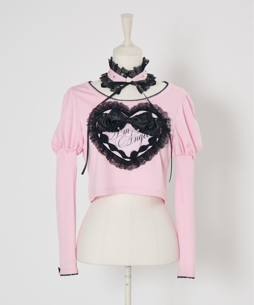 AVENCHUMU tシャツ Love heart's cake angel choker t-shirt
