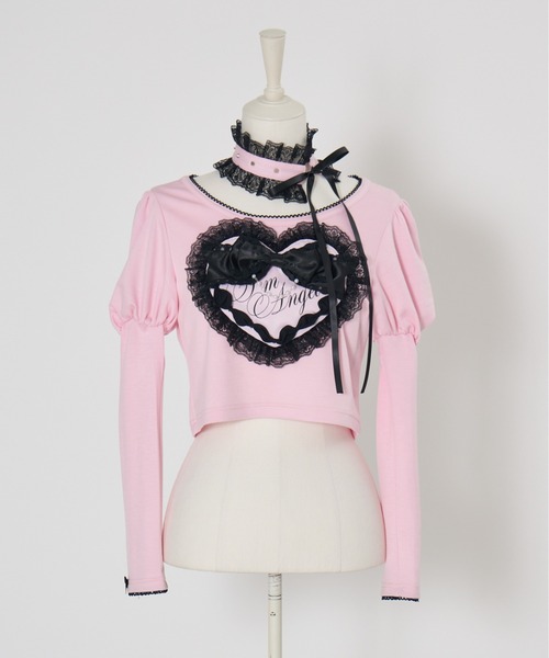 AVENCHUMU tシャツ Love heart's cake angel choker t-shirt