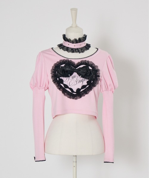 トップス avenchumu Love heart's cake puff t-shirt AVENCHUMU tシャツ Love heart's cake angel choker t-shirt