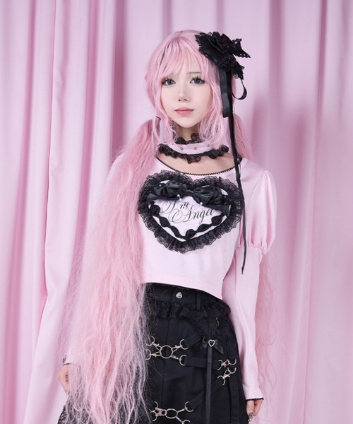 AVENCHUMU tシャツ Love heart's cake angel choker t-shirt