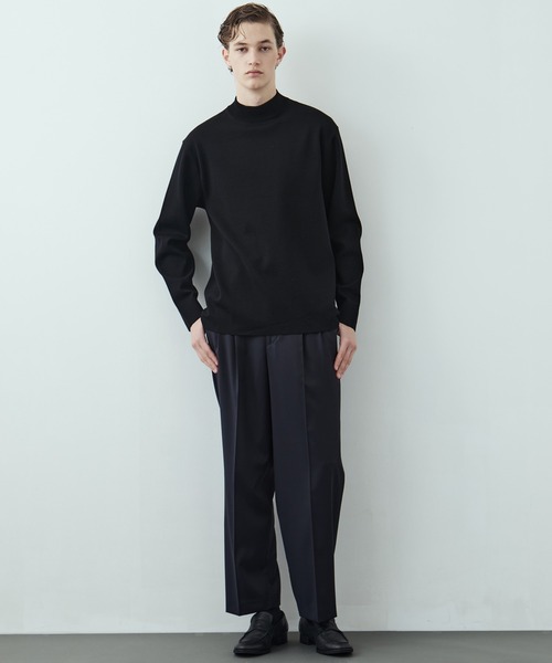 コモリ　18Gウールハイネックニット　長袖　1　ブラック コモリ 18Gウールハイネックニット 長袖 1 ブラック COMOLI 18G ウール