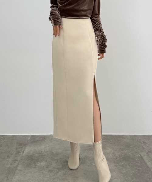 CENEA（セネア） スカート ハイウエストジップIラインスカート(通年