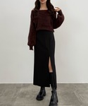 スカート ハイウエストジップIラインスカート(...の詳細画像2
