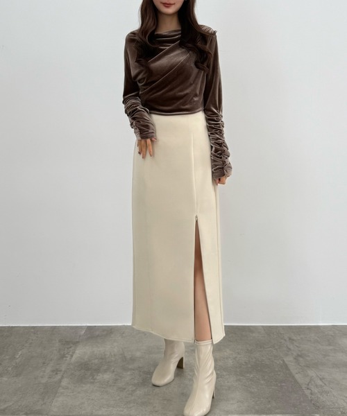 CENEA（セネア） スカート ハイウエストジップIラインスカート(通年