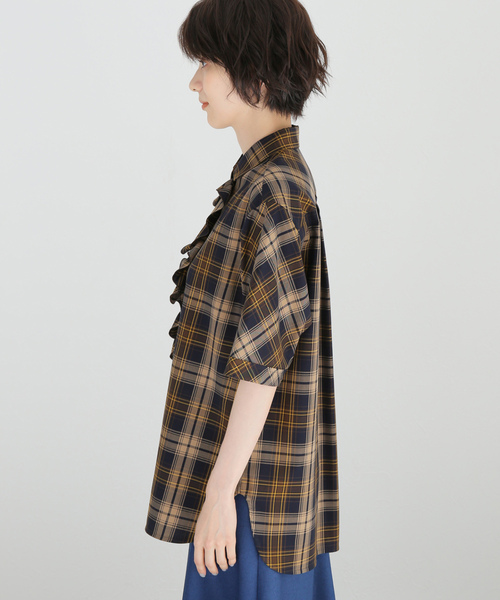 「VERMEIL par iena」 半袖シャツ FREE ブラウン レディース_画像6