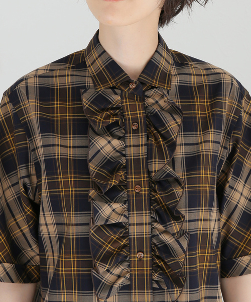 「VERMEIL par iena」 半袖シャツ FREE ブラウン レディース_画像8