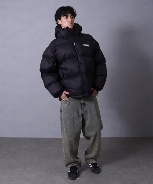 FUBU ブラック ダウンジャケット FUBU（フブ） ダウンジャケット ダウン Nylon Puffer Hooded Jacket