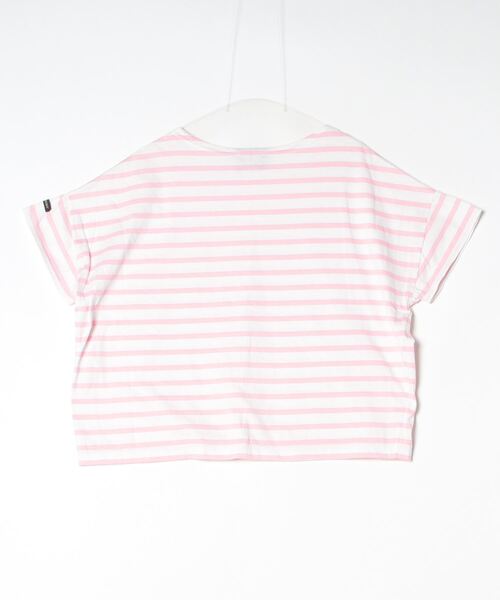 「Le Minor」 ボーダー柄半袖Tシャツ 2 ピンク レディース_画像2