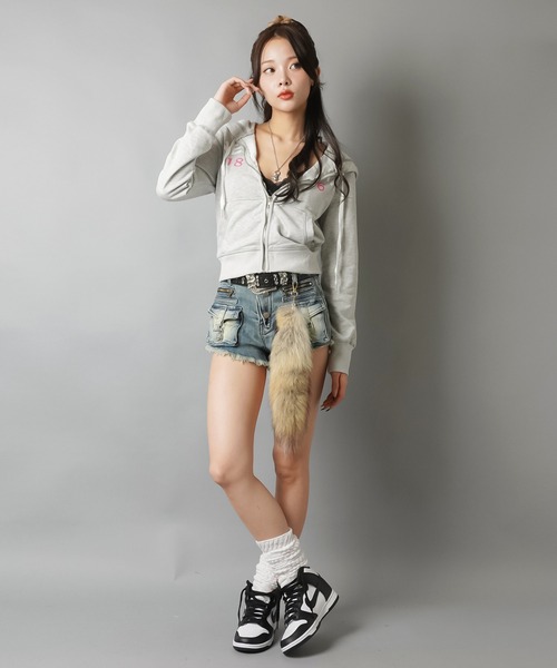 SPINNS（スピンズ） パーカー 平成リバイバルタイトジップパーカー/NY