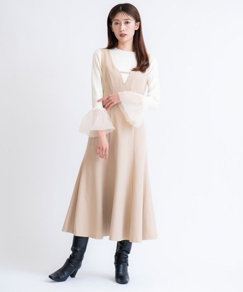 NOELA（ノエラ） ジャンパースカート デザインネックジャンスカ