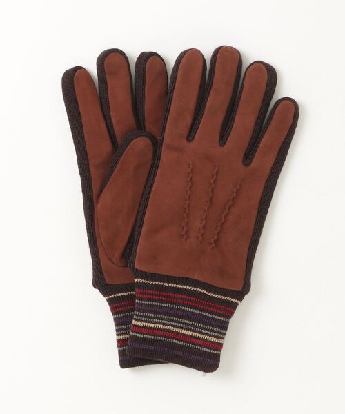 Paul Smith（ポール・スミス） 手袋 マルチボーダーリブ スウェード
