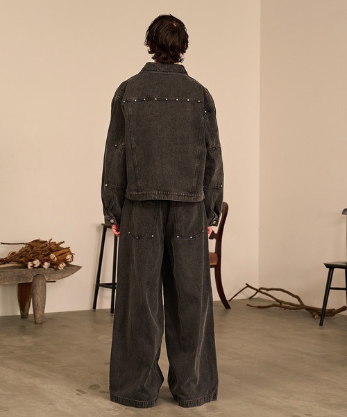 Forte ワイドパンツ ジーンズ Studded Double Knee Baggy Pants