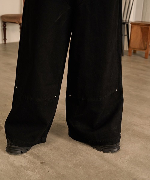 Forte ワイドパンツ ジーンズ Studded Double Knee Baggy Pants