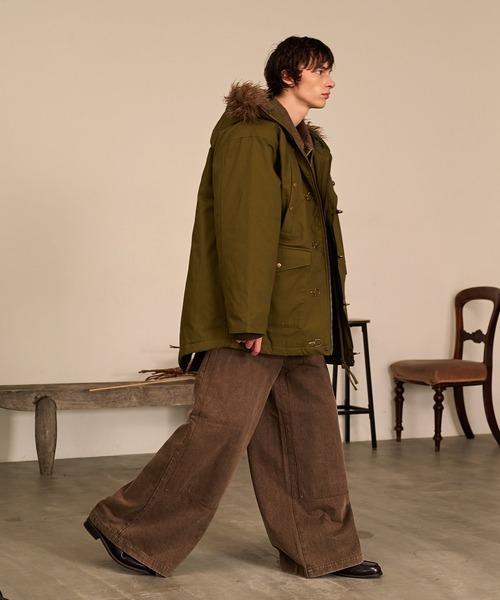 Forte ワイドパンツ ジーンズ Studded Double Knee Baggy Pants