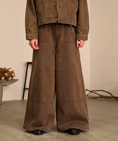 Forte ジーンズ Studded Double Knee Baggy Pants/スタッズダブルニー