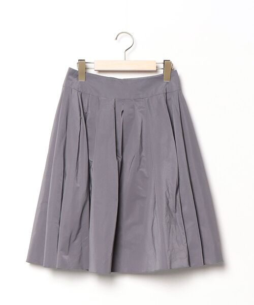 エムズグレイシー M'S GRACY フレアスカート ひざ丈 麻混 リネン混 花