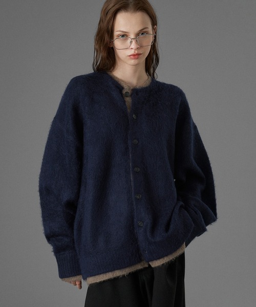 ONCILY（オンシェリー） カーディガン LAYERED EDGE KNIT CARDIGAN