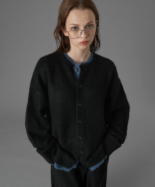 ONCILY（オンシェリー） カーディガン LAYERED EDGE KNIT CARDIGAN