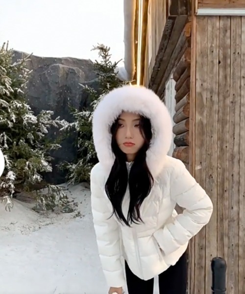 ダウンコート ダウンジャケット 取り外し可能ファー付 フーデッド