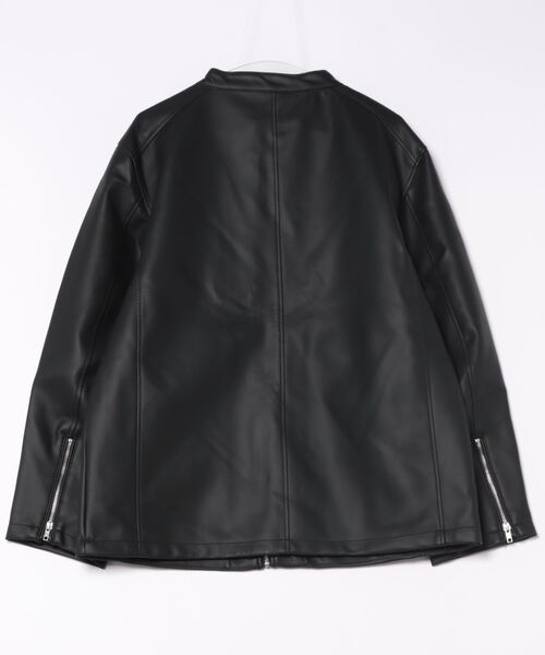 「NYLAUS」 ライダースジャケット 4L ワイン メンズ_画像2