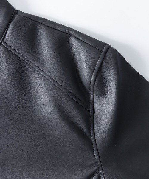 「NYLAUS」 ライダースジャケット 4L ワイン メンズ_画像5