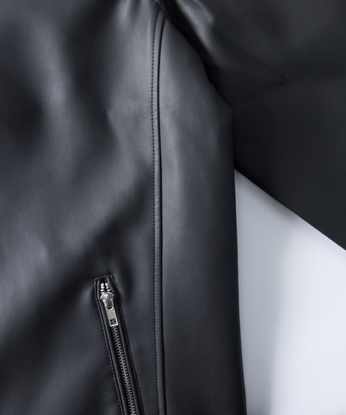 「NYLAUS」 ライダースジャケット 4L ワイン メンズ_画像6