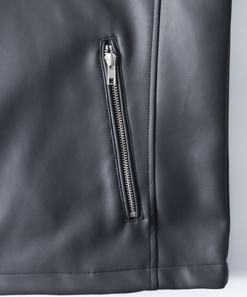 「NYLAUS」 ライダースジャケット 4L ワイン メンズ_画像7