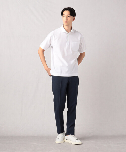 「COMME CA MEN」 半袖ポロシャツ M サックスブルー メンズ_画像2