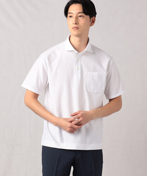 「COMME CA MEN」 半袖ポロシャツ M サックスブルー メンズ_画像3