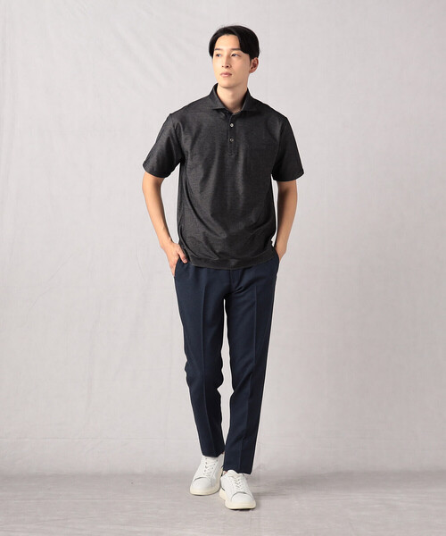 「COMME CA MEN」 半袖ポロシャツ M サックスブルー メンズ_画像4